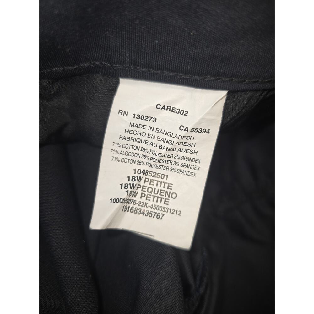 Lee Wrinkle Free Pants Womens Size 18w Petite Black Straight Leg - Picture 7 of 8